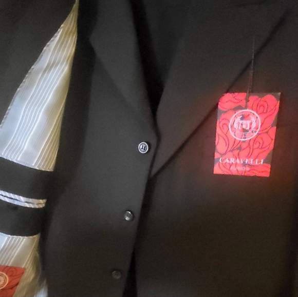 CaRAVELLI Black Mens 3- Piece Suit - Picture 2 of 5